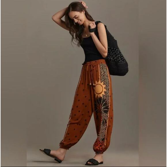 Farm Rio x Anthropologie Tropical Printed Balloon Pants Size S - Picture 1 of 7